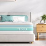 TeQsli King Mattress, 5FT 7-Zone Gel Memory Foam Mattress, 10 Inch Pocket Sprung Hybrid Orthopedic Mattress Medium Firm for Pressure Relief and Motion Isolation, King (150x200x25cm)