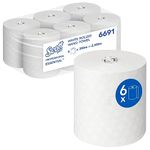 Scott Essential Rolled Hand Towels 6691 - Rolled Paper Towels - 6 x 350m White Paper Towel Rolls (2,100m total)