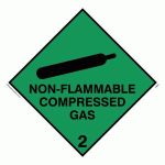 Viking Signs LN636-S10-V "Non-Flammable Compressed Gas" Sign, Vinyl, 100 mm x 100 mm