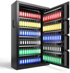 XDeer 122 Keys Key Lock Box Wall Mount with Advanced Anti-Theft Deposit Key Slot & LED Light, Key Cabinet with Combo and Key Lock, Key Safe for Hotels & Office & Companies & Car Dealerships