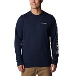 Columbia Men's Trek Crew Sweater, Collegiate Navy/CSC Sleeve Logo, L