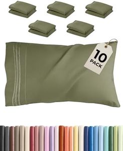 King Pillow Cases Set of 10 - Ultra Soft Hotel Quality Pillowcase Covers - Comfy. Cozy & Wrinkle Free - Shrink, Stain and Fade Resistant - Machine Washable Pillow Protectors - 10 Pcs Set - Sage Green