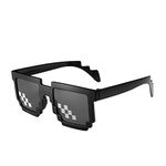 Thug Sunglasses Classic Black Retro Style 8 Bit Pixel Sun Shades Pixelated Meme Eye Glasses Unisex For Men Women Boys Girls Parties Funny Joke Photo Cool Life Party Props