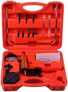 DA YUAN Hand Held Vacuum Pump Brake Pump Tester Set Vacuum Gauge and Brake Bleeder Kit for Automotive with Adapters Case Metal Handle