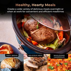 Tower 6.5L Slow Cooker – Midnight Blue Electric Crock Pot