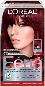 L'Oréal Paris Feria Multi-Faceted Shimmering Permanent Hair Color, R48 Intense Deep Auburn, Long Lasting Hair Dye with Bonding Complex Conditioner and Color Booster - 1 kit (Packaging May Vary)