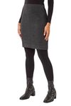 Roman Originals Short Skirt for Women UK - Ladies Textured Pull On Mini Stretch Cotton Jersey Pencil Tube Smart Summer Bodycon Knee Length A-Line Straight Work Office Formal - Dark Grey - Size 16