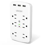 LENCENT Outlet Extender, Surge Protector with Phone Holder, 6 Prong Extension&3 USB Charging Ports, USB Charger Multiple Socket Adapter Multi Plug Splitter Expander Wall Tap,ETL Listed