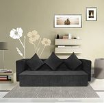 Seventh Heaven Chenille Molfino Fabric, 3-Person Sofa Low Floor Sofa Cum Bed- 72X44X10 Inches- With 3 Cushions, 2 Year Warranty (3-Person ) (Grey)