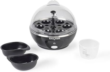 Salter Electric Multi Egg Cooker - 6 Egg Capacity Boiler, Great For Soft Dippy, Hard & Poached Eggs, Includes Measuring Cup, Removable Egg Rack and 2 Poaching Trays, Easy Clean, Compact, 430W