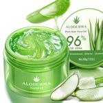 Aloderma Aloe Vera Gel Made within 12 Hours of Harvest with 96% Pure Organic Aloe Vera for Skin, Scalp, & Hair, Soothing Aloe Face Moisturizer, Multipurpose, Hydrating Aloe Gel, 200g