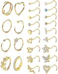 Kakonia 26 Pcs 20G Nose Ring Nose S