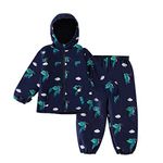 LZH Toddler Baby Boys Girls Raincoat Waterproof Hooded Jacket Dinosaur Coat+Pants Suit