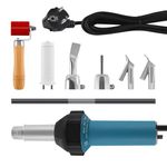 TRY-YEAN Professional 1500 W Hot Air Gun Plastic Welding Machine Heat Gun for Vinyl PE PVC Welding Machine with Quick Soldering Nozzles, Plastic Rod, Roller