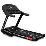 PowerMax Fitness TD-M1 (4HP Peak) Pre-installed Motorized Foldable Treadmill for Home Use | Manual-Incline Treadmill | Semi-Auto Lubrication | Multifunction Console LCD Display, BT, Speaker, MP3, AUX