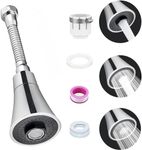 AKRIZA Tap Extender for Kitchen Sink 360 Degree Rotating Extension kitchen Tap Shower Filter Anti Splash Water Saving Faucet Wash basin Kitchen Accessories Items Silver ABS Health Faucet (Large)