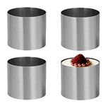 Generic Round Cake Rings Mold, Mini Cake & Pastry Ring Round Food Ring Stainless Steel, Dessert Food Rings Food Molding Set of 4 (Round 2.4In-4PCS)