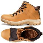 CC-Los Snow Boots for Men Winter Hiking Boots Work Boots Lightweight & All Day Comfort Wheat Size 9