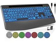 Wireless Keyboard with 7 Colored Ba