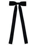 SYAYA Women's Bow Tie with Long Ribbon, Ladies Bowtie for Lady Uniform or Cosplay T-shirt Accessory, for Graduation WT-01, Black, One Size