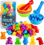 Toys for 3 Years Old, Counting Toys Matching Games with Sorting Bowls Preschool Learning for Color Sorting Educational Sensory Montessori Toy Sets for Kids Aged 3+ Years Old Boys Girls