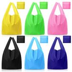 Roctee Reusable Grocery Bags, 6 Pack Storage Bag Lightweight Shopping Bags Large, Foldable, Waterproof, Machine Washable, 6 colors