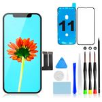 GULEEK for iPhone 11 Screen Replacement Kit, 6.1 Inch 3D Full HD LCD Display Touch Screen Digitizer Assembly with Repair Tools Kit for A2111, A2223, A2221