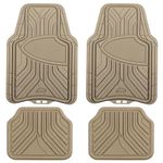 Armor All 78848 4-Piece Tan Rubber All-Season Trim-to-Fit Floor Mats for Cars, Trucks and SUVs