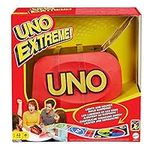 UNO Extreme Card Game Featuring Random-Action Launcher with Lights & Sounds & 112 Cards, Kid, Teen & Adult Game Night Gift Ages 7 Years & Older, GXY75