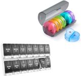 2 Pack Weekly Pill Organizer 7 Day 2 Times a Day, Sukuos Large Daily Pill Cases for Pills/Vitamin/Fish Oil/Supplements