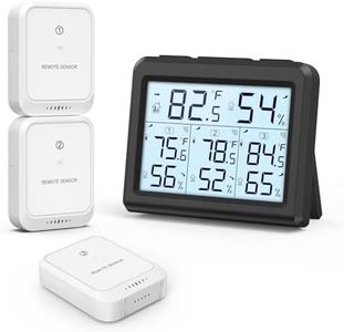 ORIA Indoor Outdoor Thermometer, Digital Hygrometer Thermometer with 3 Wireless Sensors, Temperature Humidity Monitor Meter with LCD Backlight, for Home, Office, Bedroom, Black