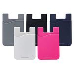 Cellessentials Card Holder for Back of Phone - Silicone Stick on Cell Phone Wallet with Pocket for Credit Card, ID, Business Card - iPhone, Android and Most Smart Phones - 5 Pack