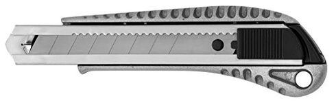 Westcott E-84028 00 18 mm Aluminium Alloy Snap Off Blade Knife with Ergonomic Handle - Grey