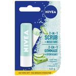 NIVEA 2-in-1 Moisturizing Lip Scrub, 4.8g | Exfoliating & Enriched with Aloe Vera