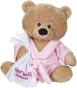 Ganz 10.5" Get Well Teddy Bear with Pink Robe Plush Pink Robe Bear