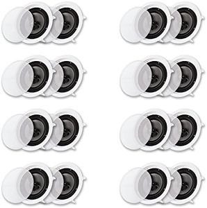 Acoustic Audio CS-IC83 in Ceiling Wall 8" Speaker 8 Pair Pack 3 Way Home Theater Flush Mount