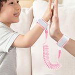 BabySafeHouse Anti Lost Safety Wrist Link Harness with Lock and Key for Baby Safety, Walking Band/Leash for Kids (2 Metre-Pink Color)