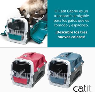 Catit Cabrio Cat Carrier – Turquoise, Secure Travel Crate