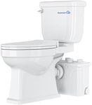 700Watt Macerating Toilet with Pump, Upflush Toilet for Basement for Kitchen Sink Bathroom Included Macerator Pump, Water Tank, Elongated Toilet Bowl, Seat Cover, Extension Pipe, 30ft Vertically