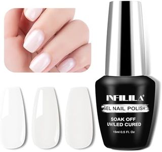 NXJ INFILILA Milky White Gel Nail Polish, 15ml White Gel Nail Polish, White Sheer Nail Polish, Neutral Gel Nail Polish, Nail Art French Manicure Salon & Home, Gift for Women 0.5Oz