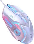 Wired Mouse Luminous Game Electronic Competition Machine Computer Accessories (White Silent)