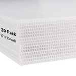 MOUYAT 20 Pack 17 x 13 Inches White Plastic Corrugated Sheets, 5/32 Inch 4mm Corrugated Plastic Sign Board, Rectangular Waterproof Blank Yard Sign Board for Courtyards, Lawns, Gardens