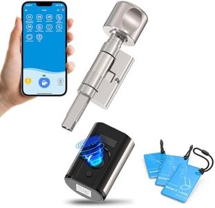 WELOCK Touch61 Fingerabdruck Elektronisches Türschloss Haustür Schloss Schließzylnder,Biometrischer Fingerabdruck und RFID-Karte Bluetooth Arbeiten APP IP65 für 30-70mm Türen