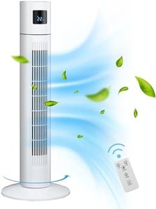 YOPOWER Tower Fan for Bedroom, Portable Floor Fan with 3 Speed, 12H Timer for Home Office Room White