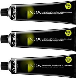 L’Oréal Paris 3 confezioni di colorazione per capelli Inoa 5 Castano Chiaro senza ammoniaca, da 60 ml (etichetta in lingua italiana non garantita)