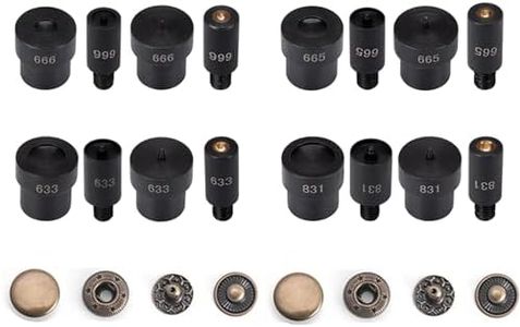 WUTA Hand Press Button Installation Mold Manual Press Grommet Eyelet Installer Tools Snap Fastener Metal Mold Mute Craft Tool(666+665+633+831 Mold Set)