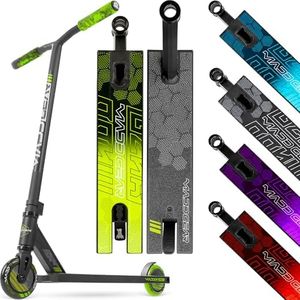 Madd Gear MG3 Elite Series Complete Trick Scooter - Aircraft Grade Aluminum Stunt Scooter Best Pro Scooter for Beginners to Intermediate Boy and Girls (Black/Green)