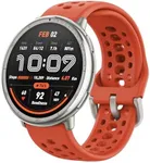 Amazfit Active 2 Smart Watch 44mm, GPS Maps with Direction, Fitness Tracker, 10 Day Battery, Sleep Monitor, 160+ Sport Modes, Water Resistant, for Android & Apple iPhone, Red Silicone