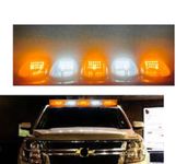 Cloudsale Hummer Roof Marker Lights Smoked white Glass Universal For Cars Set of 5 PC Fancy Lights (3 Amber and 2 White)