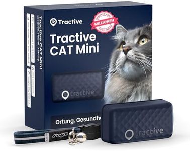 Tractive Mini Smarter Katzen GPS Tracker | Marktführer GPS Tracker Katze | Live-Ortung | Revier & Positionsverlauf | Sicherheitshalsband inkludiert (Dunkelblau)